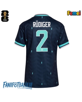 Germania Antonio Rudiger #2 Echipament de Fotbal Replică Mondial 2026 Femei Deplasare Germania Antonio Rudiger #2 Echipament de Fotbal Replică Mondial 2026 Femei Deplasare